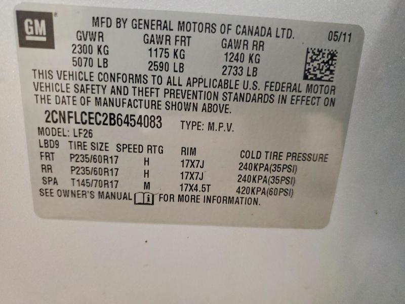 Продаж на аукціоні авто 2011 Chevrolet Equinox, vin: 2CNFLCEC2B6454083, номер лоту: 64713236