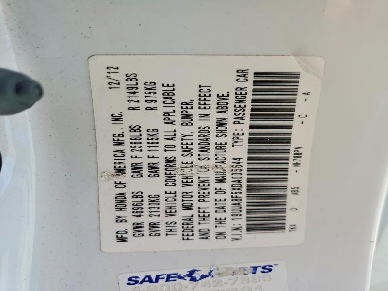 65896606 :رقم المزاد ، 19UUA8F5XDA005644 vin ، 2013 Acura Tl مزاد بيع