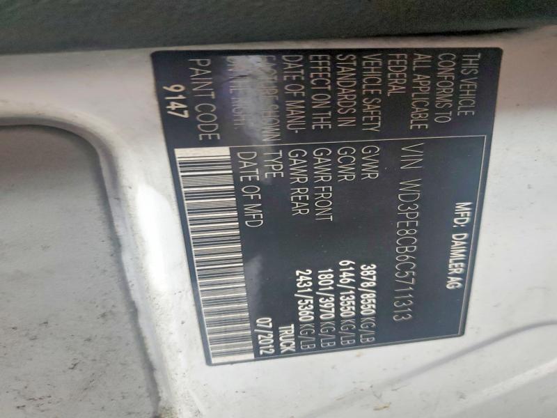 Продажа на аукционе авто 2012 Mercedes-benz Sprinter, vin: WD3PE8CB6C5711313, номер лота: 65480386