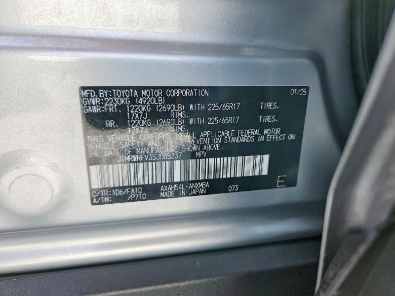 64471396 :رقم المزاد ، JTMRWRFV3SJ065337 vin ، 2025 Toyota Rav4 Hybrid مزاد بيع