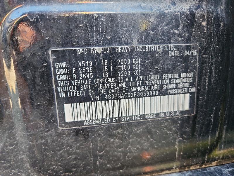 Продажа на аукционе авто 2015 Subaru Legacy, vin: 4S3BNAC62F3059090, номер лота: 63937046