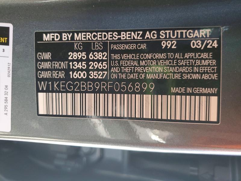 2024 Mercedes-benz Eqe Sedan მანქანა იყიდება აუქციონზე, vin: W1KEG2BB9RF056899, აუქციონის ნომერი: 65482386