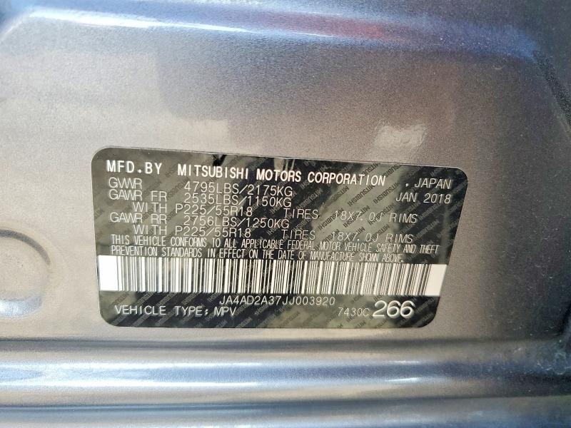 Продаж на аукціоні авто 2018 Mitsubishi Outlander, vin: JA4AD2A37JJ003920, номер лоту: 65214156