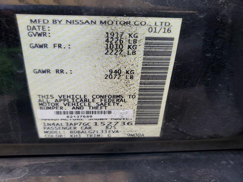 Продажа на аукционе авто 2016 Nissan Altima, vin: 1N4AL3AP7GC152736, номер лота: 67138826