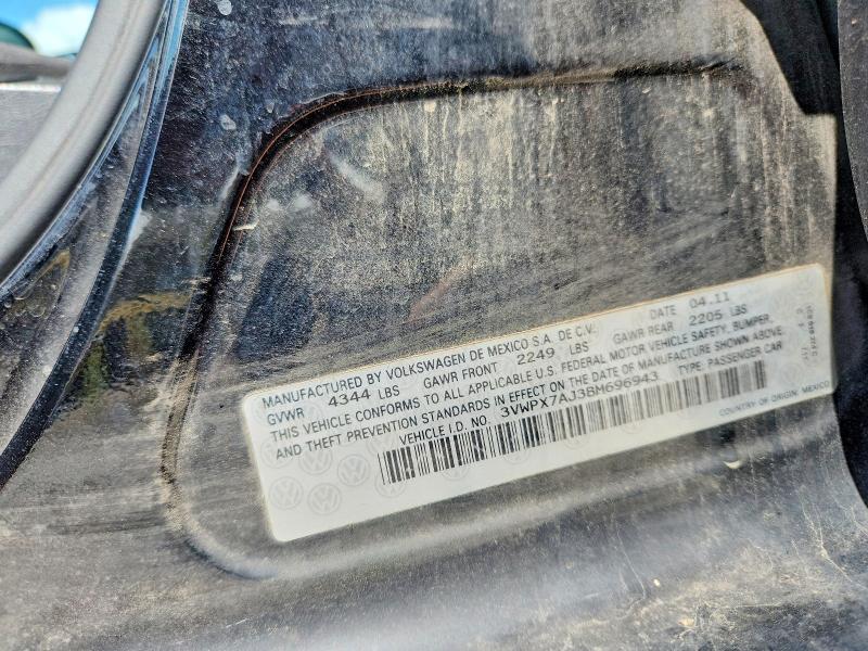 Продажа на аукционе авто 2011 Volkswagen Jetta, vin: 3VWPX7AJ3BM696943, номер лота: 63412286