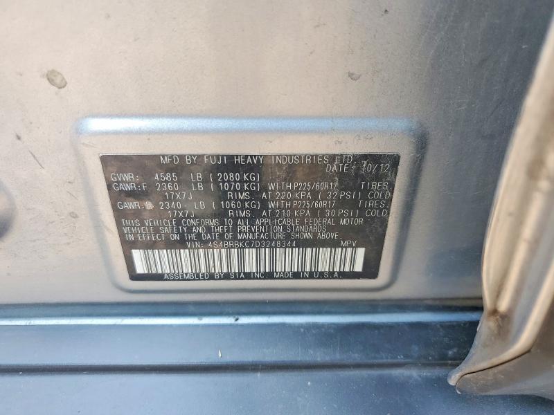 63405856 :رقم المزاد ، 4S4BRBKC7D3248344 vin ، 2013 Subaru Outback مزاد بيع