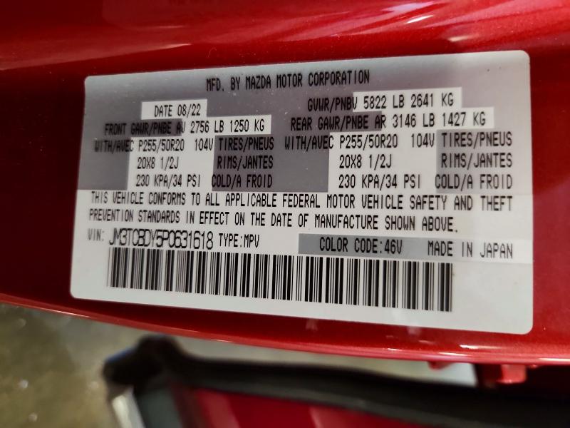 Продажа на аукционе авто 2023 Mazda Cx-9, vin: JM3TCBDY5P0631618, номер лота: 65512586