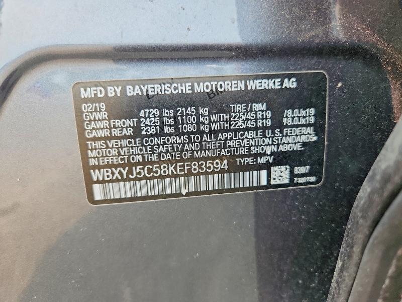Aukcja sprzedaży 2019 Bmw X2, vin: WBXYJ5C58KEF83594, numer aukcji: 64612636