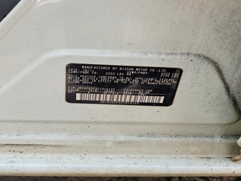2012 Nissan Leaf მანქანა იყიდება აუქციონზე, vin: JN1AZ0CP3CT016122, აუქციონის ნომერი: 66701236