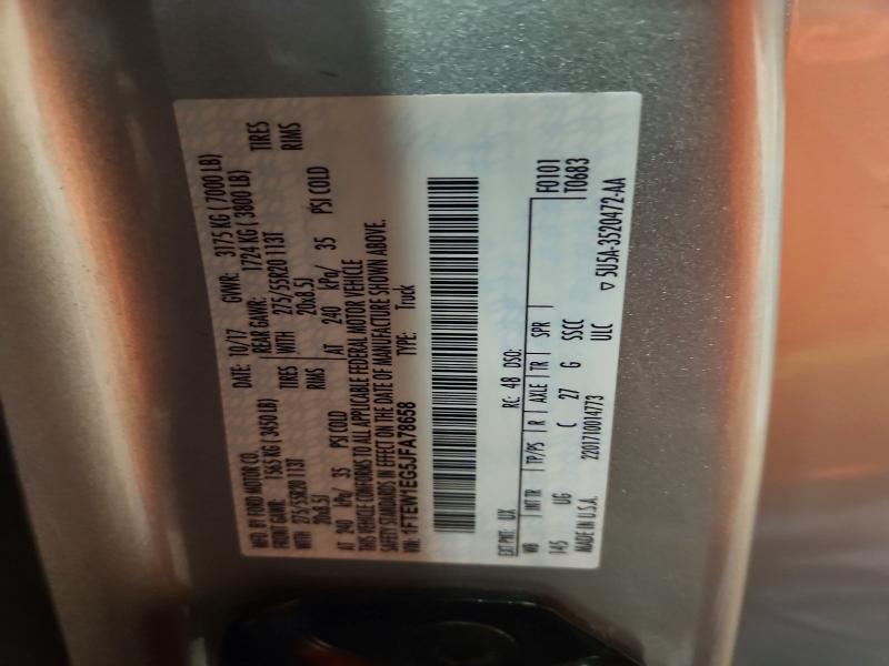 64430936 :رقم المزاد ، 1FTEW1EG5JFA78658 vin ، 2018 Ford F150 مزاد بيع