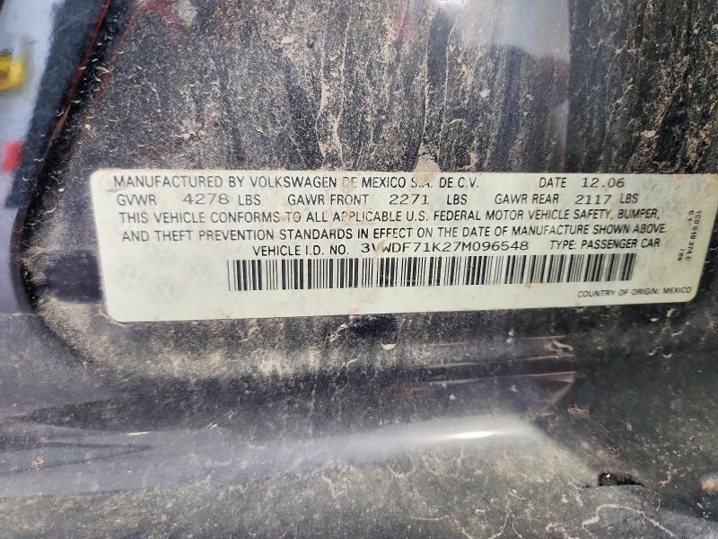 66731296 :رقم المزاد ، 3VWDF71K27M096548 vin ، 2007 Volkswagen Jetta مزاد بيع