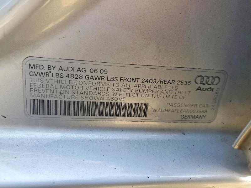 Aukcja sprzedaży 2010 Audi A4, vin: WAUHFAFL6AN003589, numer aukcji: 66236576