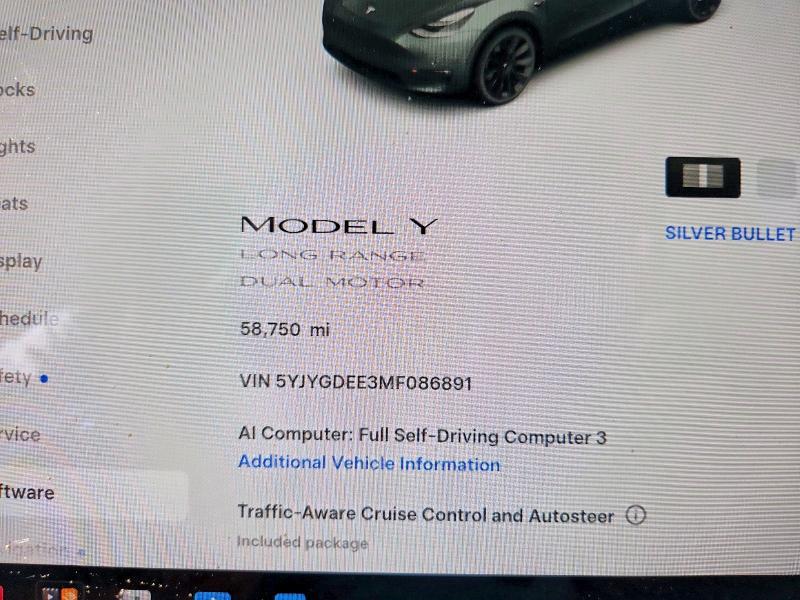 Продажа на аукционе авто 2021 Tesla Model Y, vin: 5YJYGDEE3MF086891, номер лота: 63589596
