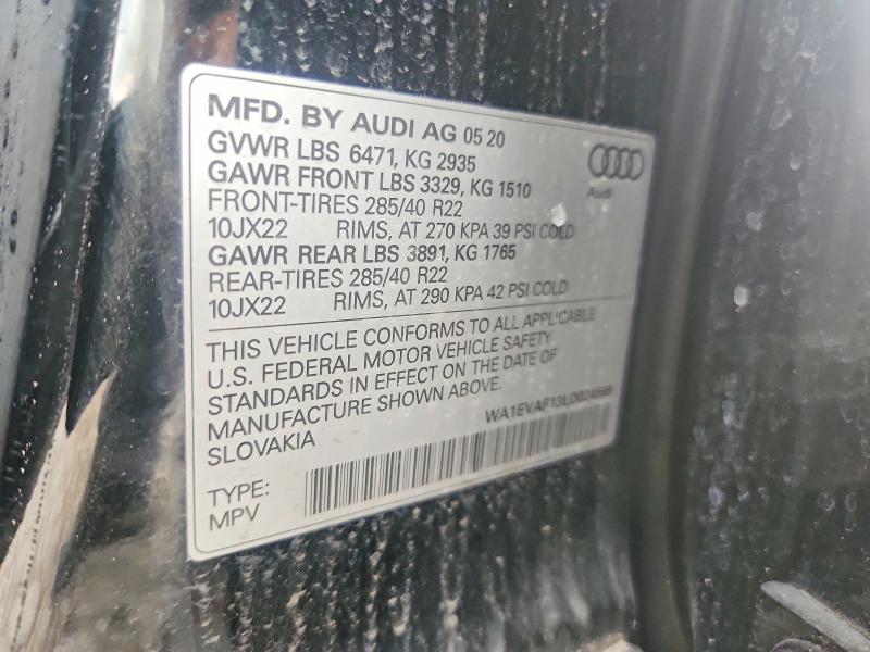 Aukcja sprzedaży 2020 Audi Q8, vin: WA1EVAF13LD024569, numer aukcji: 64270356