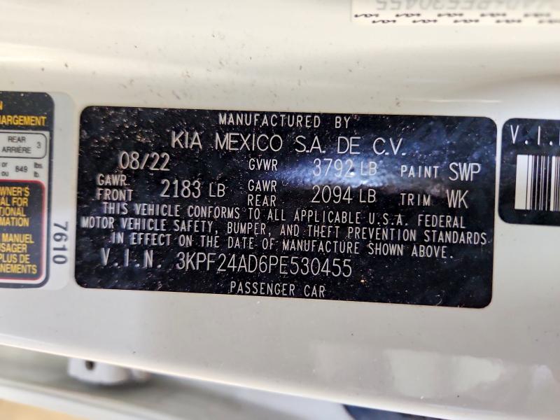 66458086 :رقم المزاد ، 3KPF24AD6PE530455 vin ، 2023 Kia Forte مزاد بيع