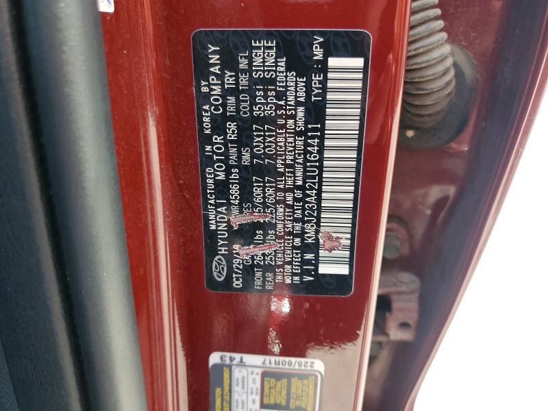 2020 Hyundai Tucson მანქანა იყიდება აუქციონზე, vin: KM8J23A42LU164411, აუქციონის ნომერი: 63439226