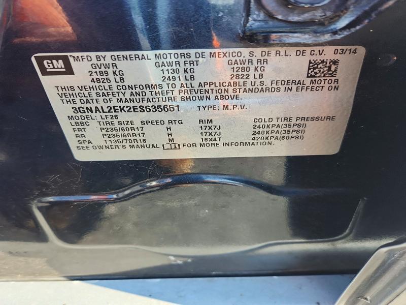 Продажа на аукционе авто 2014 Chevrolet Captiva, vin: 3GNAL2EK2ES635651, номер лота: 65825196