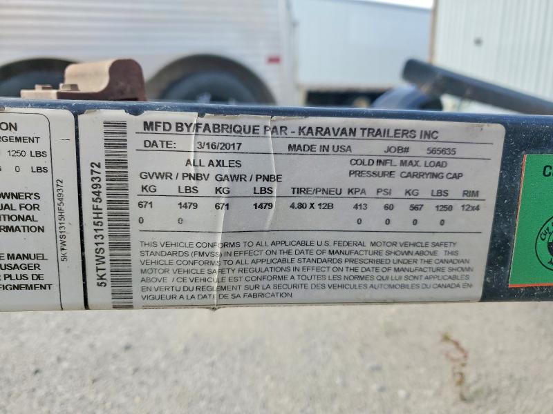 Продаж на аукціоні авто 2017 Karavan Trailer, vin: 5KTWS1315HF549372, номер лоту: 70289096
