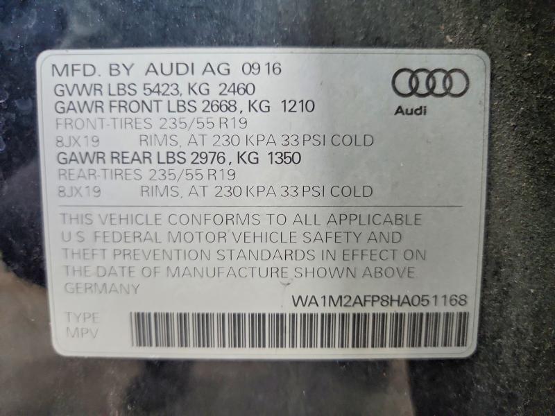 Aukcja sprzedaży 2017 Audi Q5, vin: WA1M2AFP8HA051168, numer aukcji: 65359006
