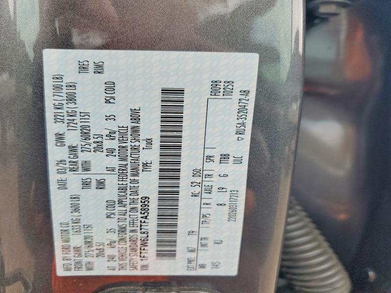Aukcja sprzedaży 2026 Ford F150, vin: 1FTFW6L87TFA58959, numer aukcji: 66583396