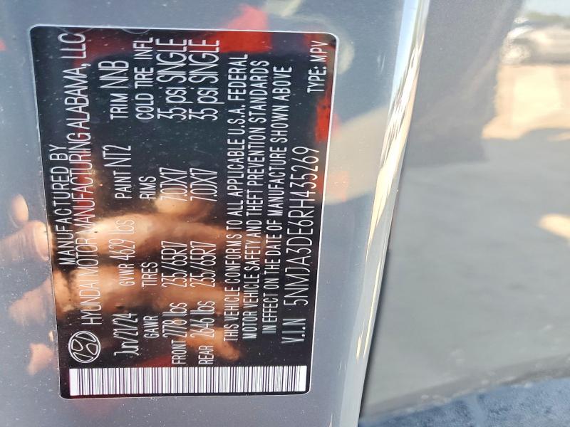 63321316 :رقم المزاد ، 5NMJA3DE6RH435269 vin ، 2024 Hyundai Tucson مزاد بيع