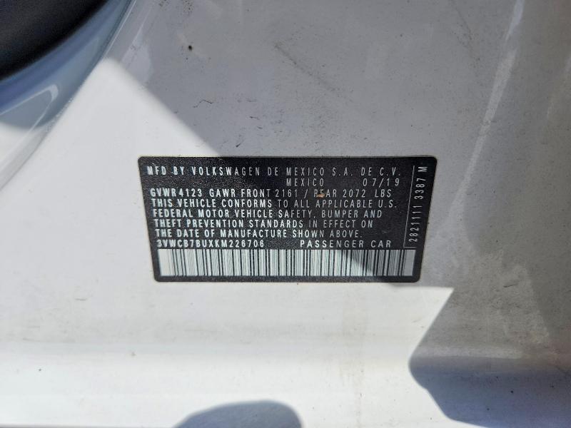 Aukcja sprzedaży 2019 Volkswagen Jetta, vin: 3VWCB7BUXKM226706, numer aukcji: 65439576
