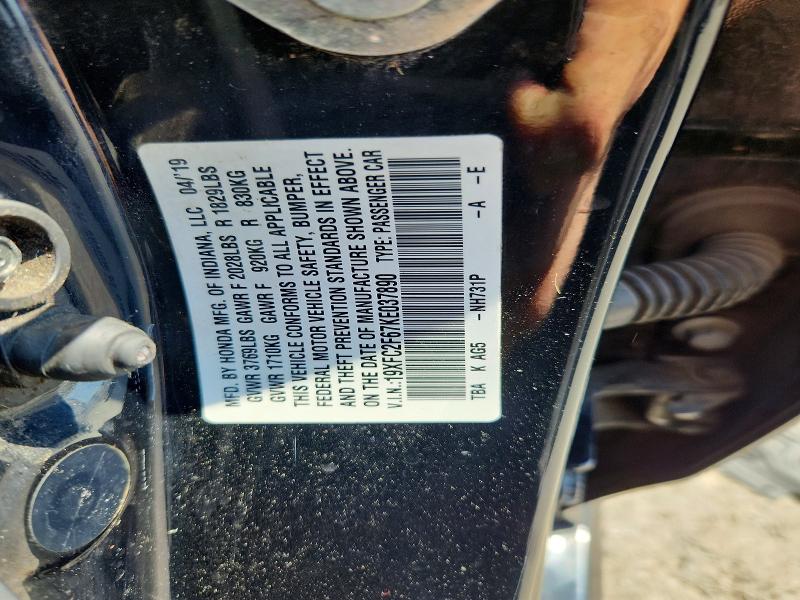 Aukcja sprzedaży 2019 Honda Civic, vin: 19XFC2F67KE037890, numer aukcji: 65240376