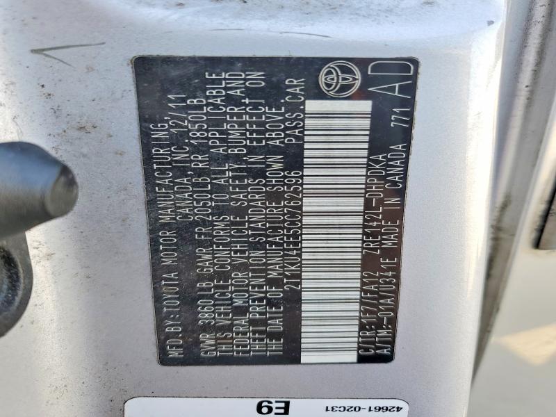 Auction sale of the 2012 Toyota Matrix, vin: 2T1KU4EE5CC762596, lot number: 64434126