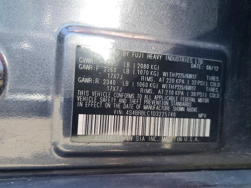 Продажа на аукционе авто 2013 Subaru Outback, vin: 4S4BRBLC1D3225740, номер лота: 66307766