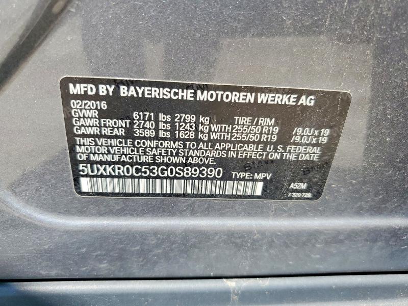 Продажа на аукционе авто 2016 Bmw X5, vin: 5UXKR0C53G0S89390, номер лота: 62927916