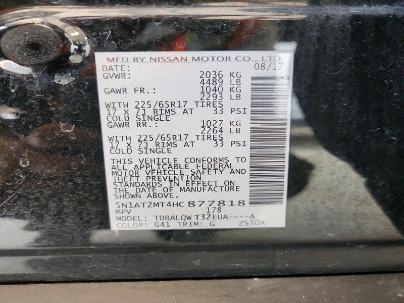 2017 Nissan Rogue მანქანა იყიდება აუქციონზე, vin: 5N1AT2MT4HC877818, აუქციონის ნომერი: 64573366