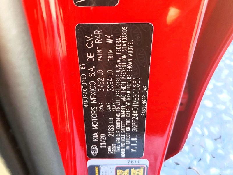 65796716 :رقم المزاد ، 3KPF24AD1ME311351 vin ، 2021 Kia Forte مزاد بيع