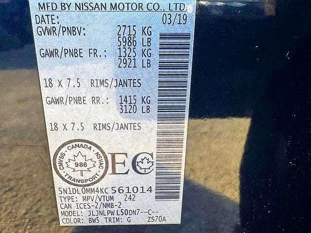 65041606 :رقم المزاد ، 5N1DL0MM4KC561014 vin ، 2019 Infiniti Qx60 مزاد بيع