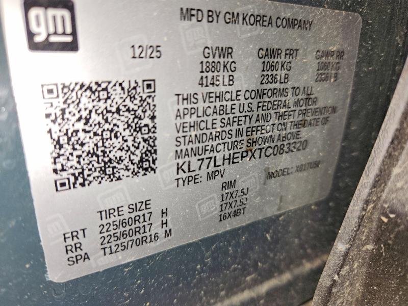 64800186 :رقم المزاد ، KL77LHEPXTC083320 vin ، 2026 Chevrolet Trax مزاد بيع