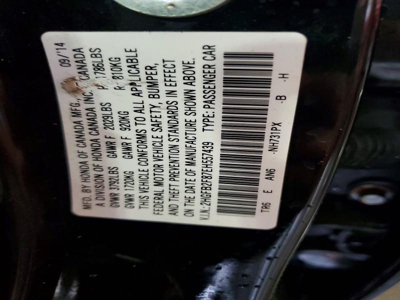 Aukcja sprzedaży 2014 Honda Civic, vin: 2HGFB2F87EH557439, numer aukcji: 67233766