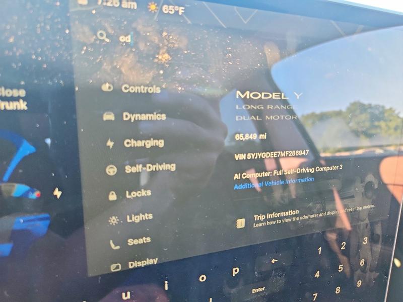 Aukcja sprzedaży 2021 Tesla Model Y, vin: 5YJYGDEE7MF286947, numer aukcji: 62973176