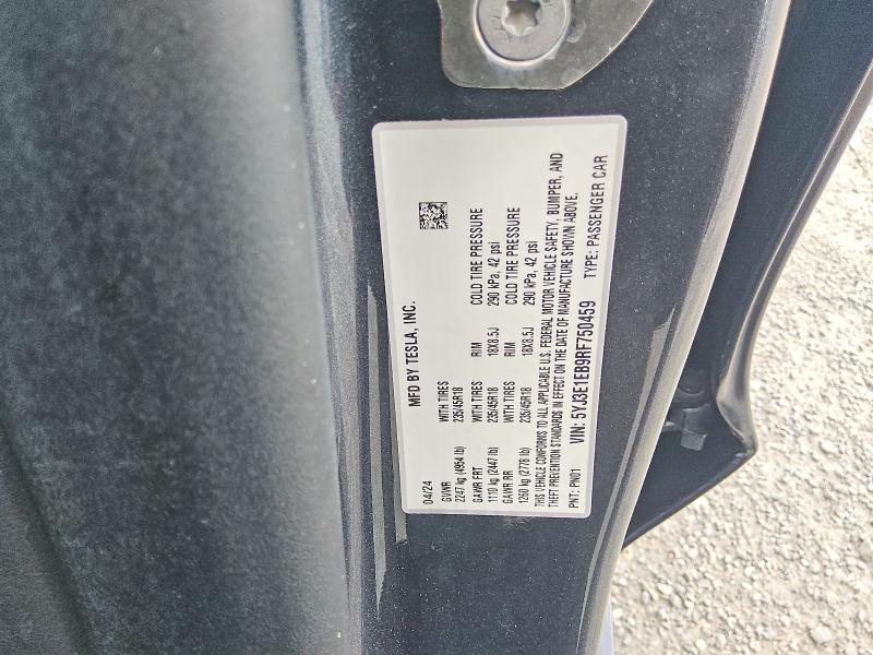 64959786 :رقم المزاد ، 5YJ3E1EB9RF750459 vin ، 2024 Tesla Model 3 مزاد بيع