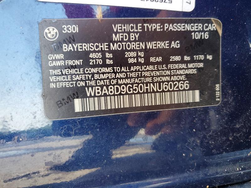 Aukcja sprzedaży 2017 Bmw 330, vin: WBA8D9G50HNU60266, numer aukcji: 64149826