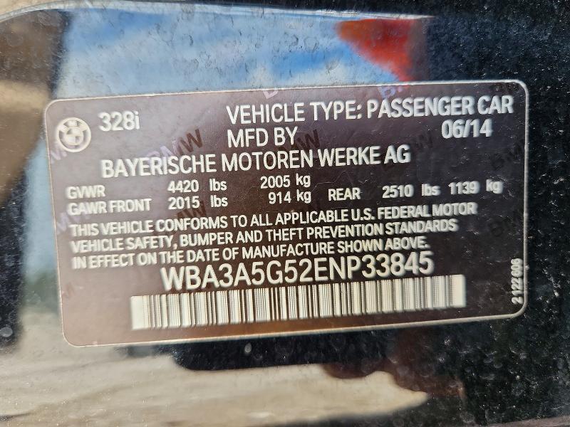 Продажа на аукционе авто 2014 Bmw 328, vin: WBA3A5G52ENP33845, номер лота: 64075836