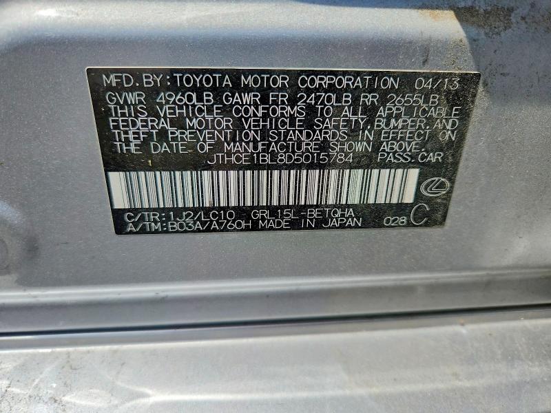 Aukcja sprzedaży 2013 Lexus Gs, vin: JTHCE1BL8D5015784, numer aukcji: 65558076