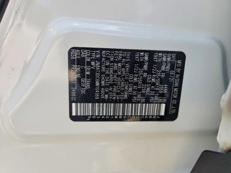 Aukcja sprzedaży 2021 Nissan Rogue, vin: JN8AT3DC6MW104369, numer aukcji: 65533066