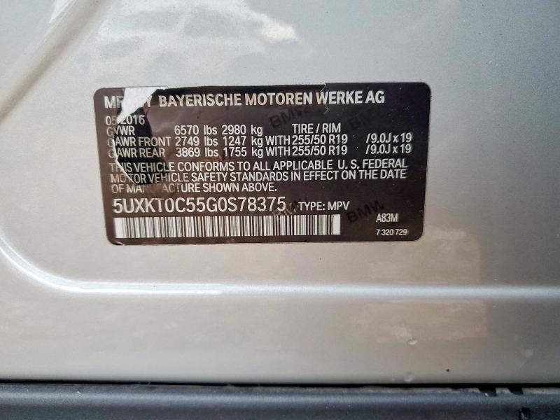 Aukcja sprzedaży 2016 Bmw X5, vin: 5UXKT0C55G0S78375, numer aukcji: 64320846