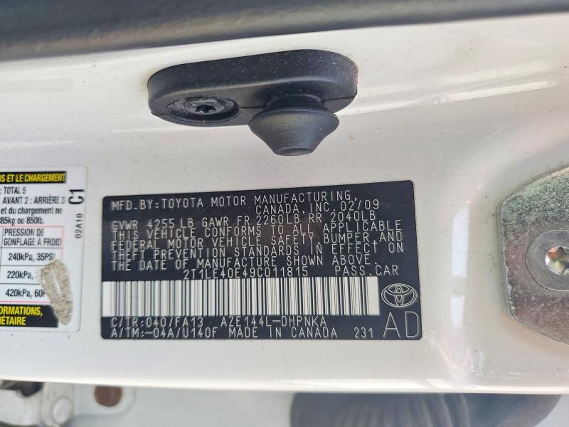 Продажа на аукционе авто 2009 Toyota Matrix, vin: 2T1LE40E49C011815, номер лота: 64691656