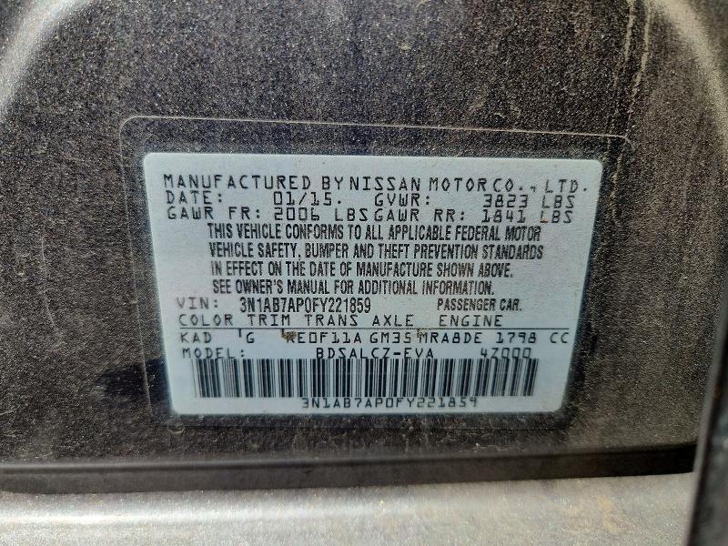 Продаж на аукціоні авто 2015 Nissan Sentra, vin: 3N1AB7AP0FY221859, номер лоту: 66602876