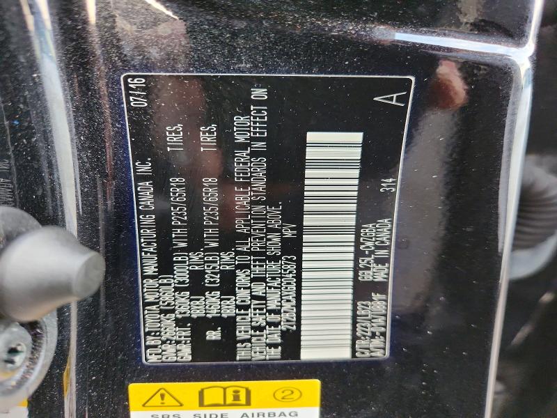 64274116 :رقم المزاد ، 2T2BZMCAXGC045873 vin ، 2016 Lexus Rx 350 مزاد بيع