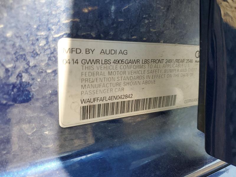 64228596 :رقم المزاد ، WAUFFAFL4EN042842 vin ، 2014 Audi A4 مزاد بيع