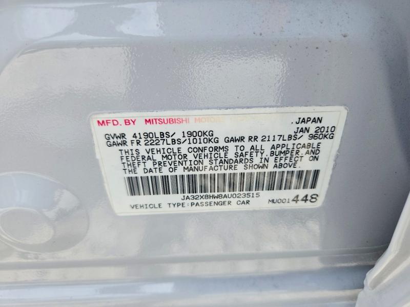 Aukcja sprzedaży 2010 Mitsubishi Lancer, vin: JA32X8HW8AU023515, numer aukcji: 64765126