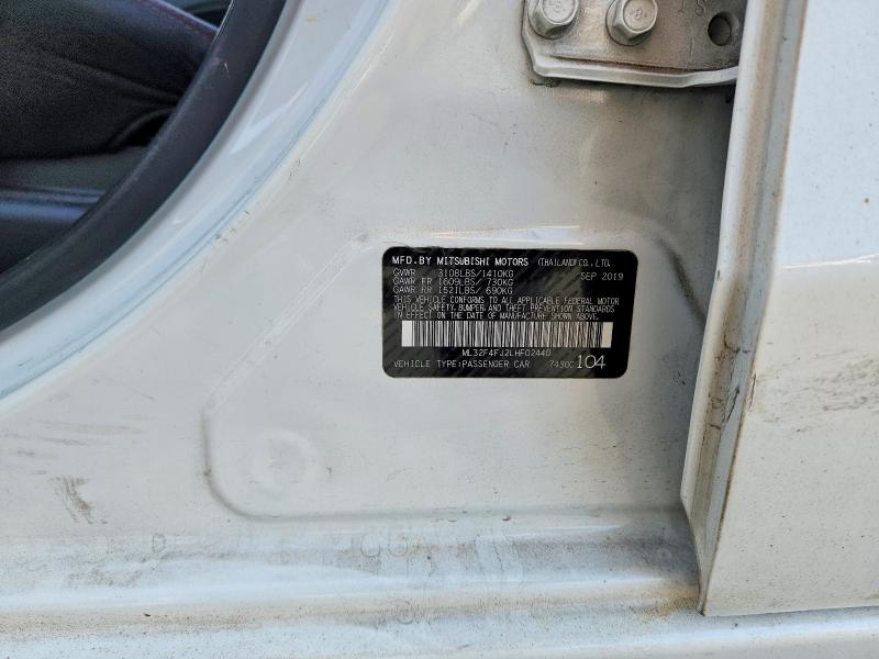 Auction sale of the 2020 Mitsubishi Mirage, vin: ML32F4FJ2LHF02440, lot number: 63806216