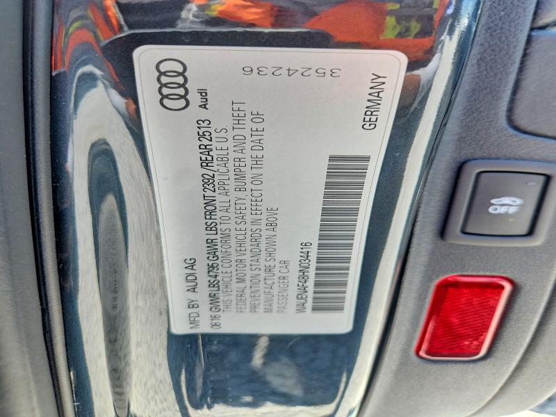 Продажа на аукционе авто 2017 Audi A4, vin: WAUENAF48HN034416, номер лота: 64547276