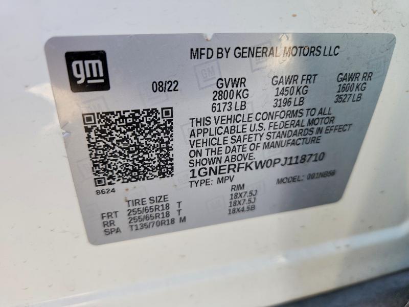 63354836 :رقم المزاد ، 1GNERFKW0PJ118710 vin ، 2023 Chevrolet Traverse مزاد بيع